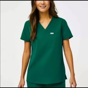 Figs scrub top hunter green XXS